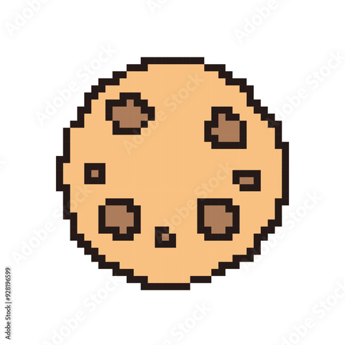 Pixel art cookies,Vector illustration on isolated background.