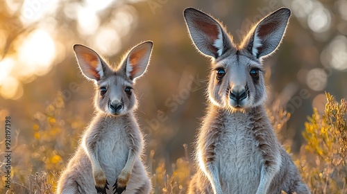 A 3D kangaroo with a joey in its pouch and a soft pastel background on the right, representing the fascinating wildlife from Australia in zoos, 