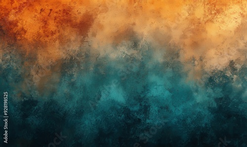 Teal orange black color gradient background, grainy texture effect, poster banner landing page backdrop design, Generative AI