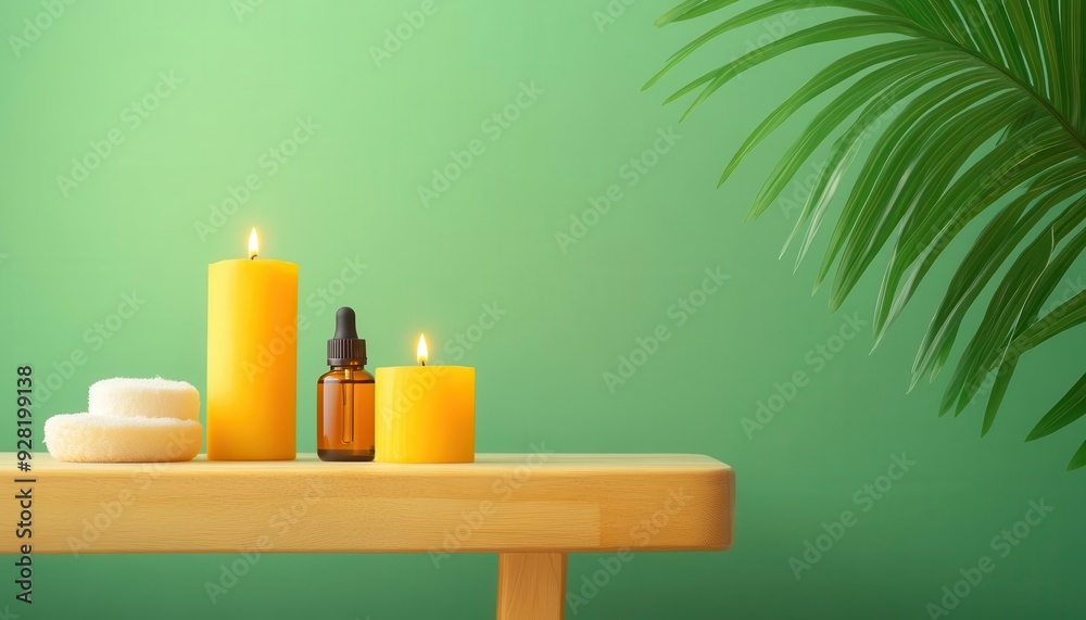 Soothing bath setup with candles and essential oils, highlighting relaxation and self-care practices Soothing bath setup with candles and essential oils, highlighting relaxation and self-care practices