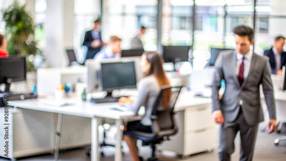 Out of Focus Business Setting - Abstract blur of a business setting with people and office equipment.
Out of Focus Business Setting - Abstract blur of a business setting with people and office equipment.