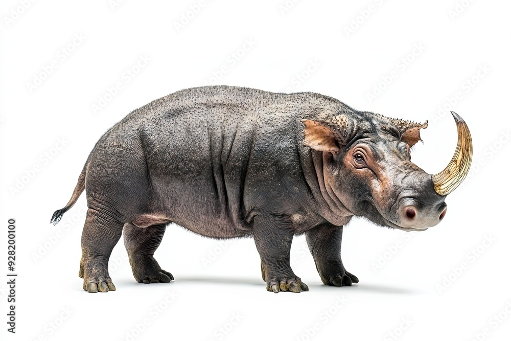 Obraz premium A Close-Up of a Single-Horned Rhinoceros