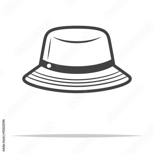 Bucket hat outline icon transparent vector isolated photo