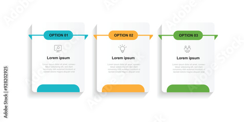 Design template infographic vector element with 3 step process or option suitable for business information and banner presentation