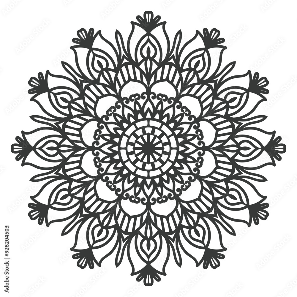 Coloring book simple mandala flower, black and white, vector art , Circular pattern in form of mandala for Henna, Mehndi, tattoo, decoration. Decorative frame ornament in ethnic oriental style Coloring book simple mandala flower, black and white, vector art , Circular pattern in form of mandala for Henna, Mehndi, tattoo, decoration. Decorative frame ornament in ethnic oriental style