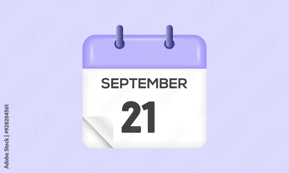 September 21 - calendar and Time planner. Daily Calendar Icon reminder. Vector Illustration. September 21 - calendar and Time planner. Daily Calendar Icon reminder. Vector Illustration.