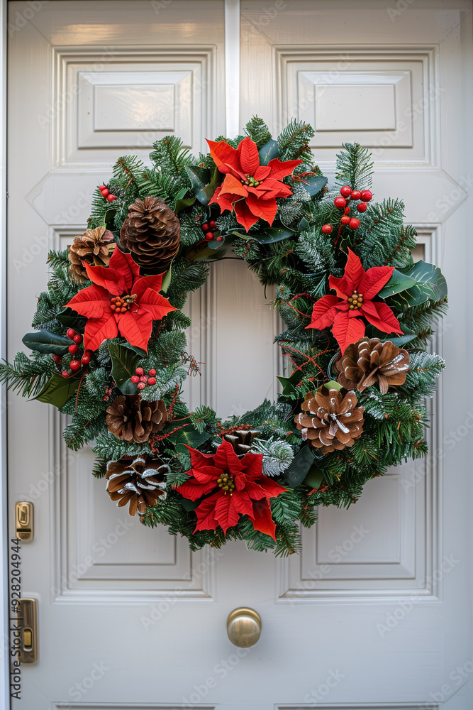 A door with christmas decoration A door with christmas decoration