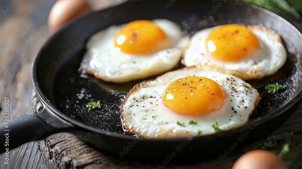 fried eggs in a frying pan fried eggs in a frying pan