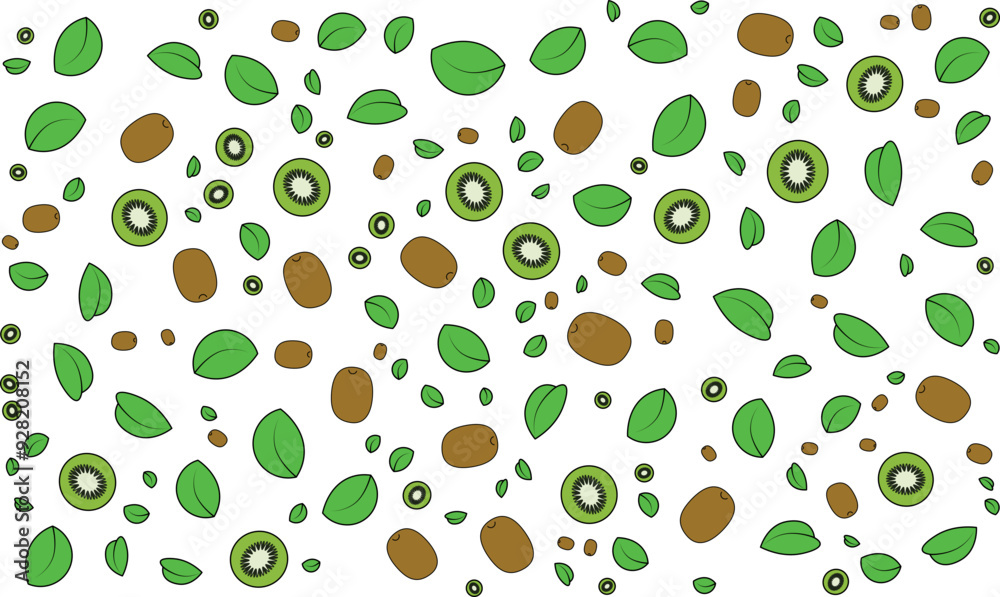 Pattern Kiwi vector shape background