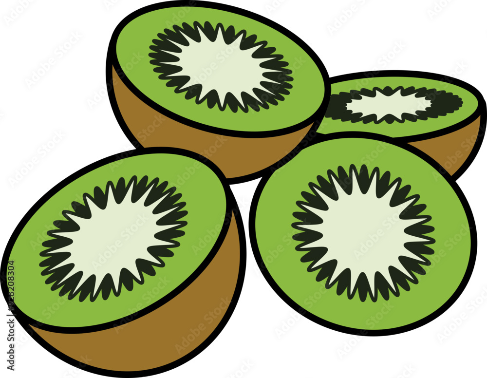 Obraz premium Kiwi vector shape