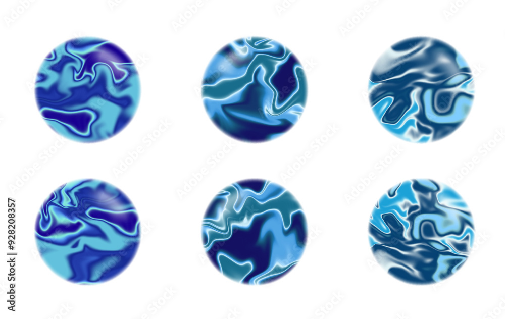 abstract blue liquify ocean marble ball design abstract blue liquify ocean marble ball design