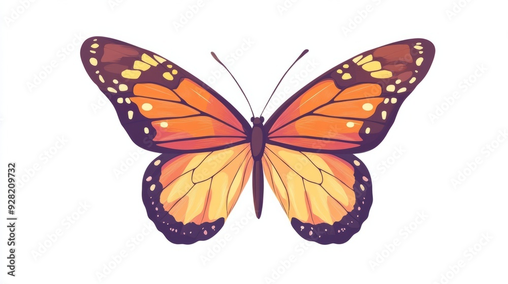 cute cartoon butterfly illustration isolated on white background cute cartoon butterfly illustration isolated on white background