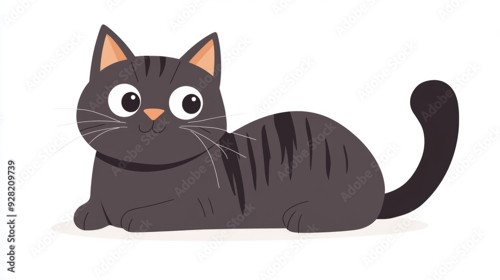 cute cartoon cat illustration isolated on white background cute cartoon cat illustration isolated on white background