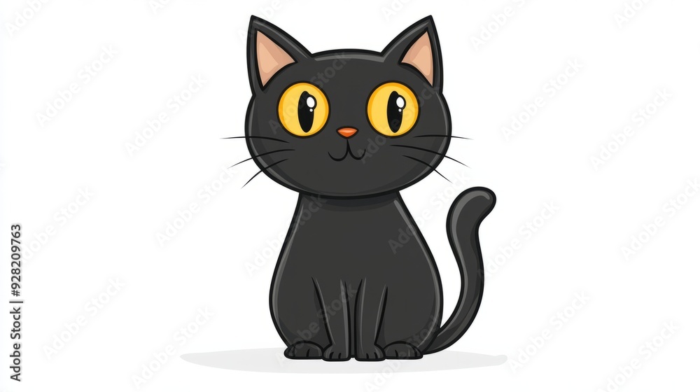 cute cartoon cat illustration isolated on white background cute cartoon cat illustration isolated on white background
