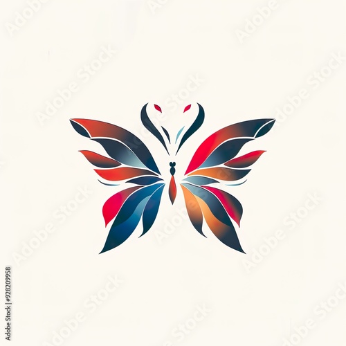 Abstract Stylized Butterfly with Gradient Wings