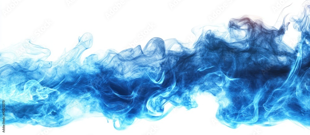 Abstract Blue Smoke Swirls on White Abstract Blue Smoke Swirls on White