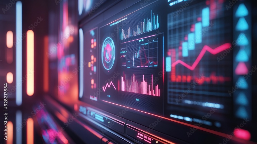 Futuristic Interface with Data Visualizations Futuristic Interface with Data Visualizations