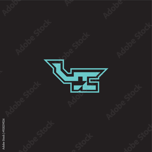 dynamic gaming monogram logo sporty and bold concept LI blue esport letter