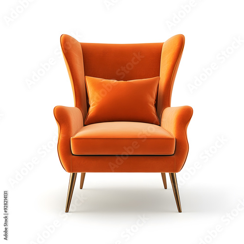 Modern color soft armchair chair isolated on white background