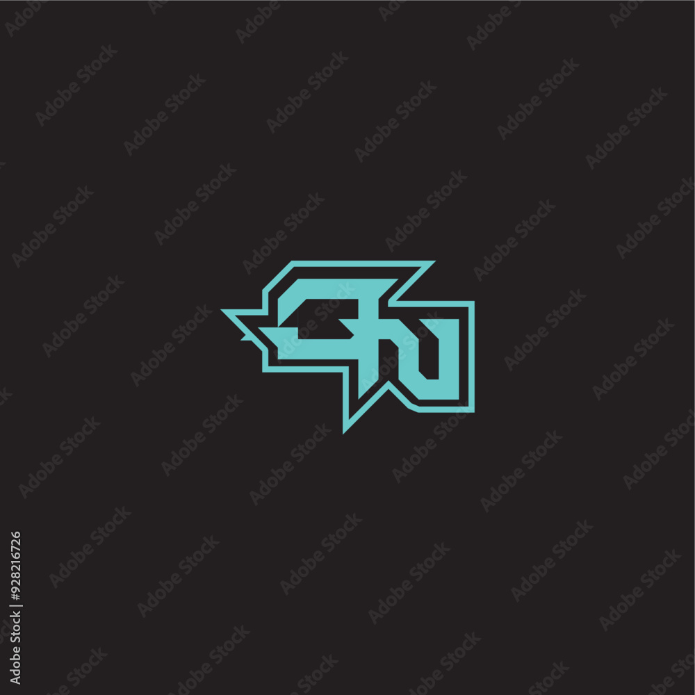 dynamic gaming monogram logo sporty and bold concept ON blue esport letter dynamic gaming monogram logo sporty and bold concept ON blue esport letter