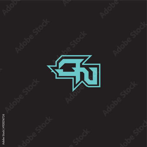 dynamic gaming monogram logo sporty and bold concept ON blue esport letter