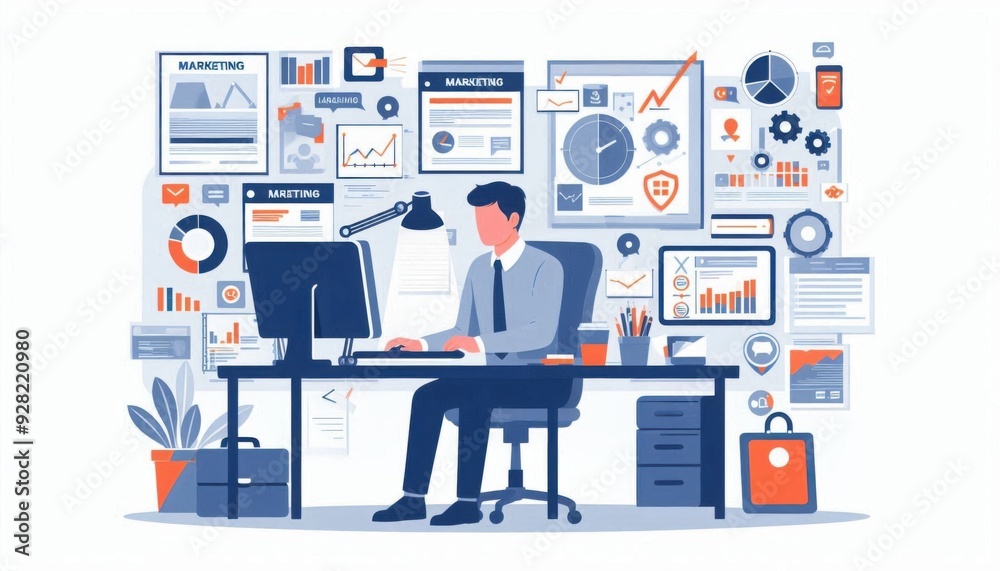 man working on laptop , propose on chart and business plan man working on laptop , propose on chart and business plan