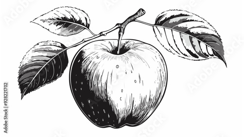 Apple Fruit Sketch - Leaf Food Doodle Organic Health
