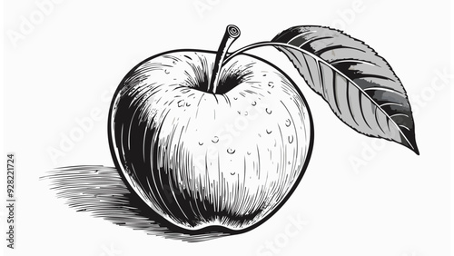 Apple Fruit Sketch - Leaf Food Doodle Organic Health
