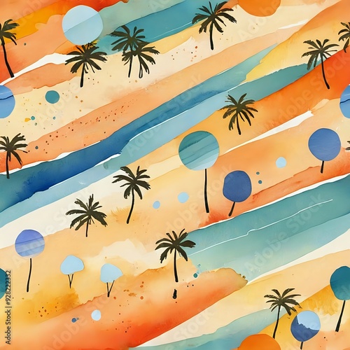 Vibrant Ocean Beach Scene Wallpaper