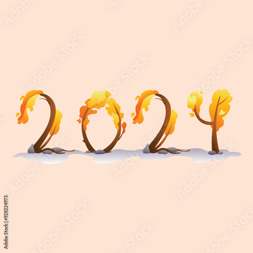 Fire number with wooden stem