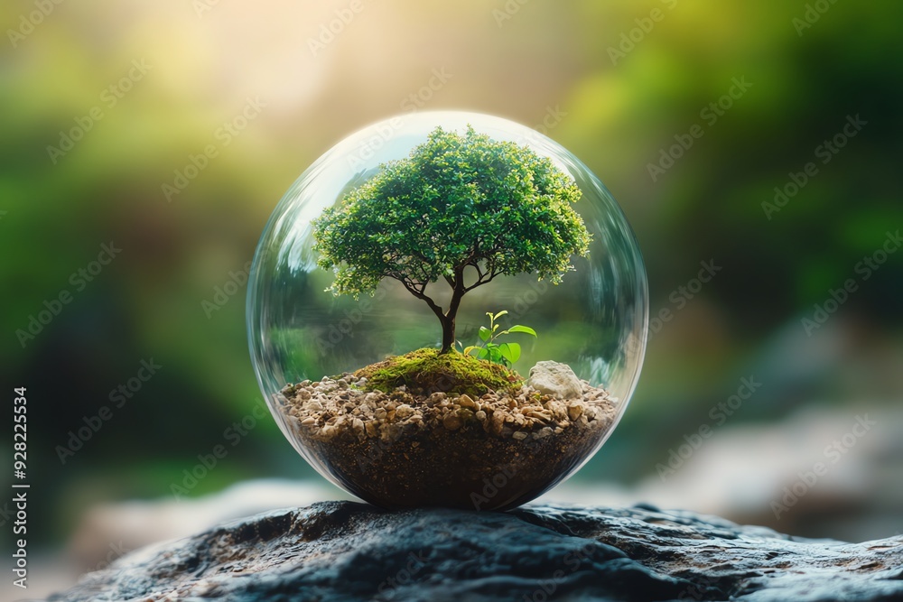 Small Tree in Glass Sphere. Small Tree in Glass Sphere.