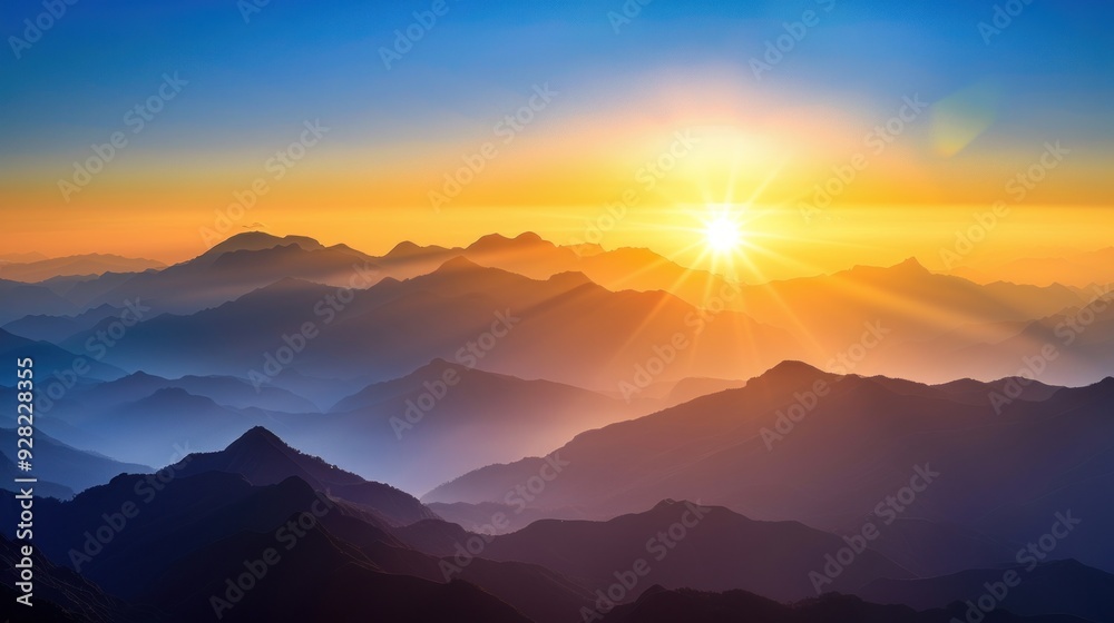 Fototapeta premium Sunrise Over Majestic Mountains