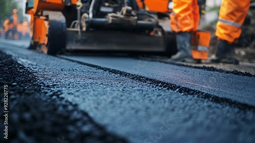 Freshly Laid Asphalt Road Surface