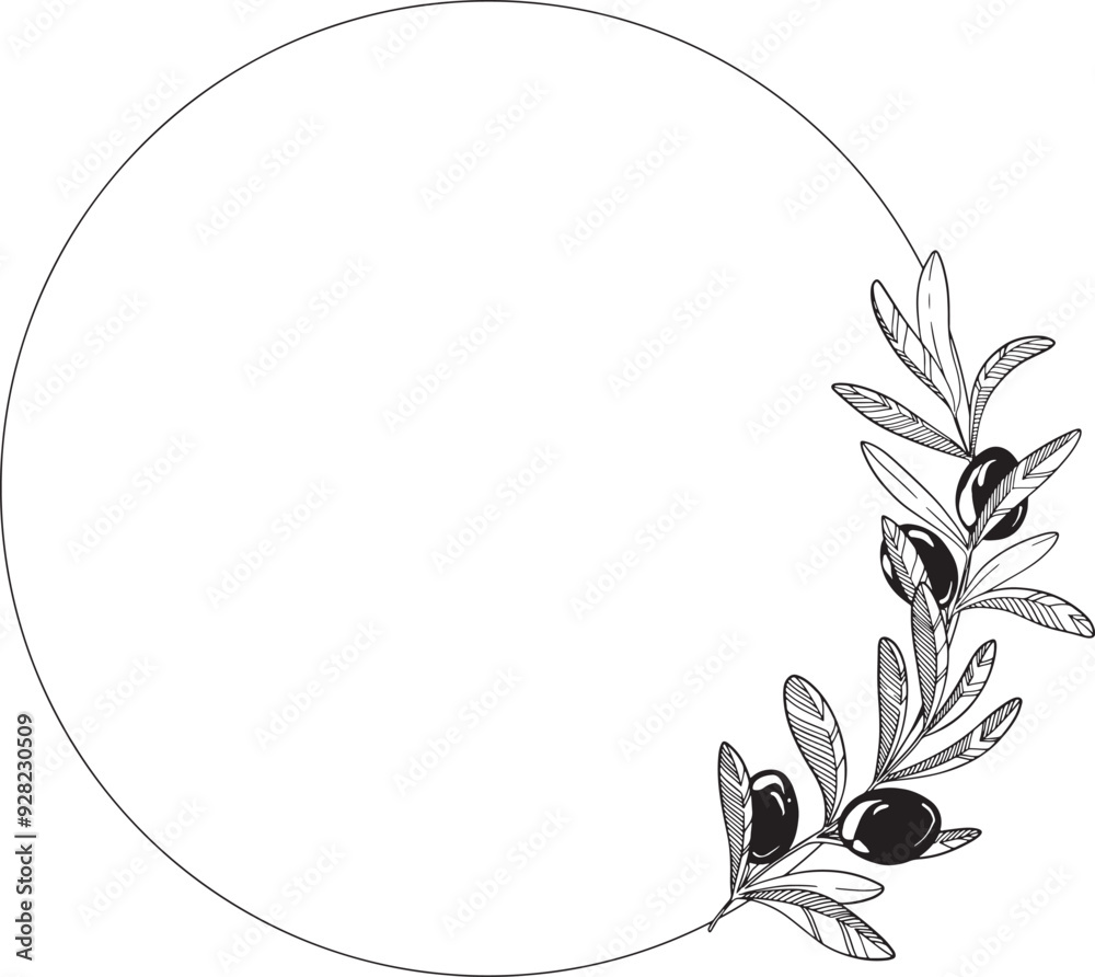 frame with olive branches isolated in transparent. wreath with vector olive branches. frame with olive branches isolated in transparent. wreath with vector olive branches.