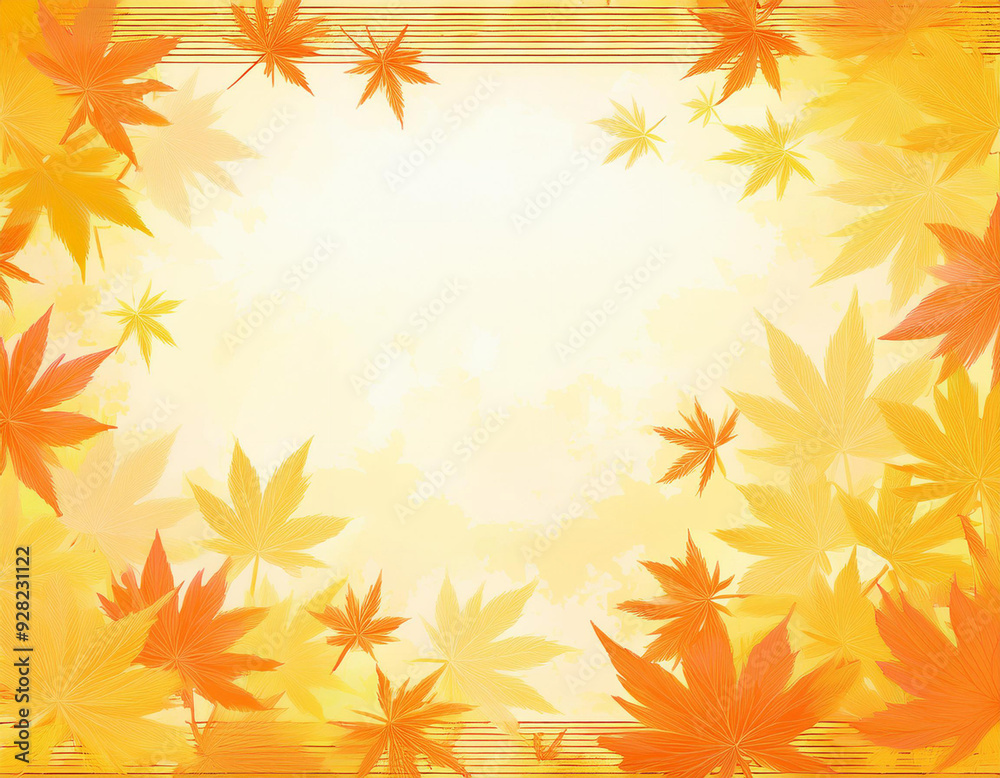 紅葉のイラスト背景フレーム Generative AI 紅葉のイラスト背景フレーム Generative AI