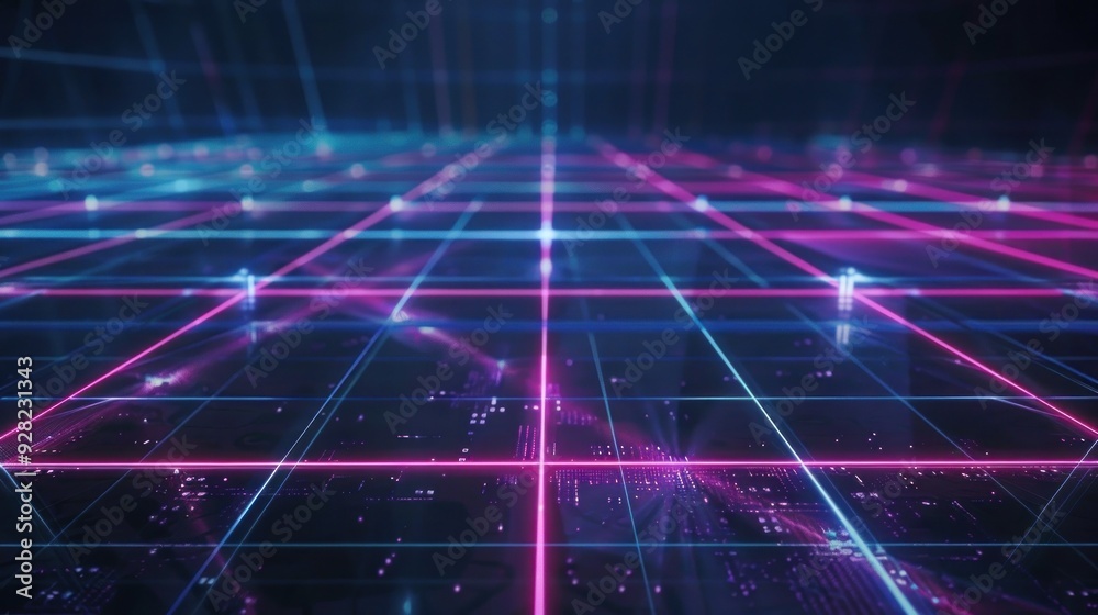 Neon Grid Abstract Background Neon Grid Abstract Background
