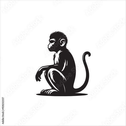 mother monkey silhouette.