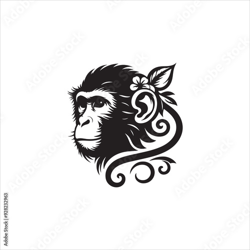 Queen of monkey logo vector.