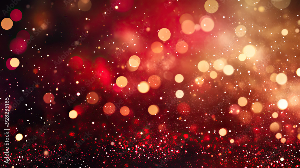 Abstract red and gold light bokeh background for Christmas or New year celebration concept design Abstract red and gold light bokeh background for Christmas or New year celebration concept design