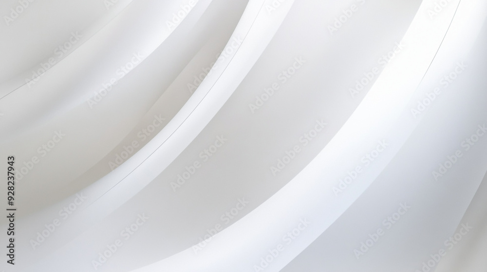 Abstract white background with curved lines light gray and white tones