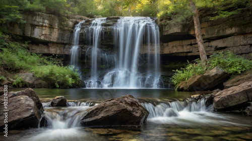 small waterfall in the forest