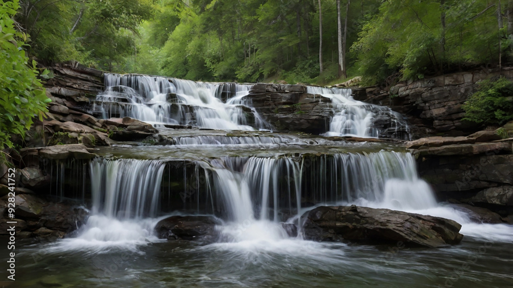 Fototapeta premium small waterfall in the forest