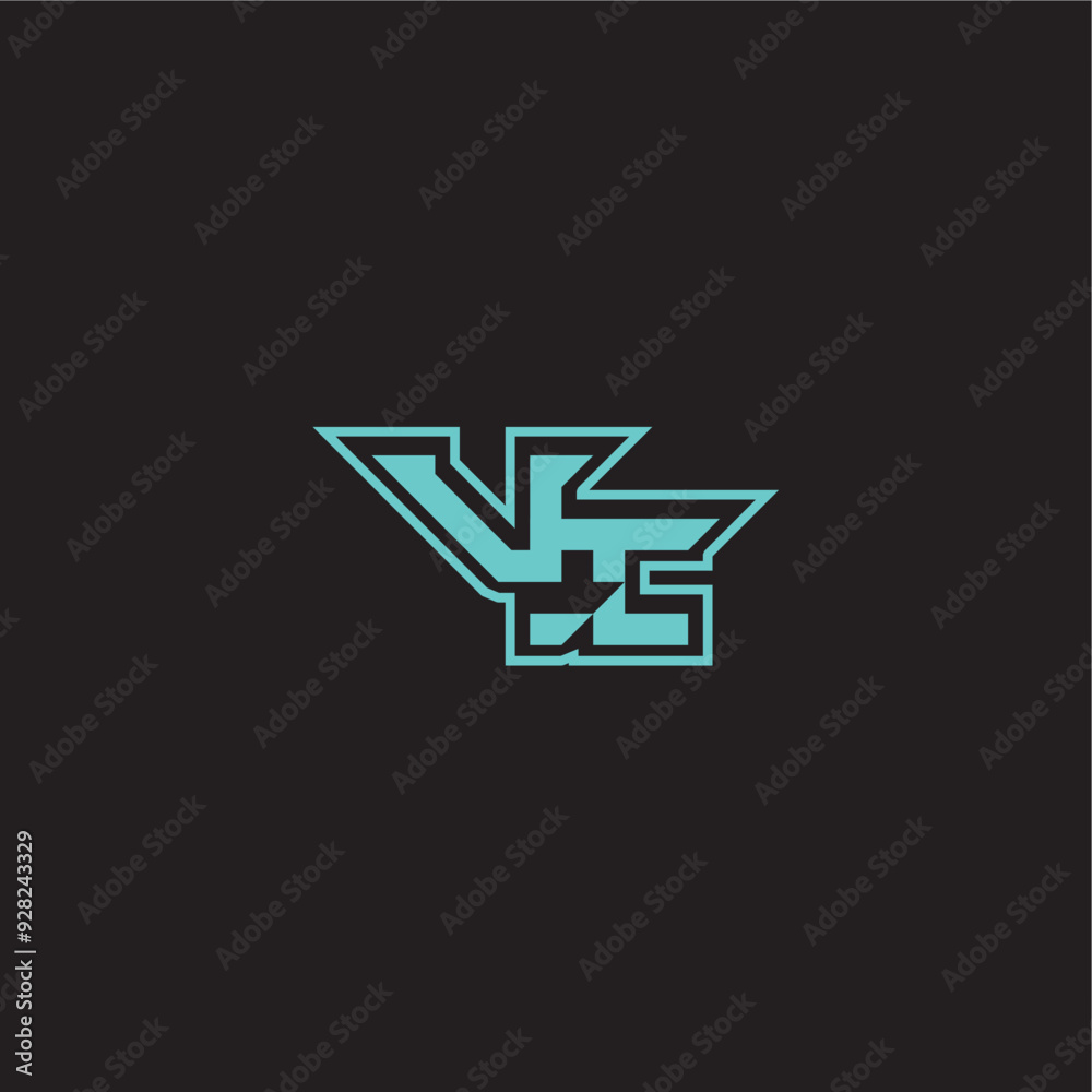sporty and bold concept VI dynamic gaming monogram logo letter blue esport sporty and bold concept VI dynamic gaming monogram logo letter blue esport