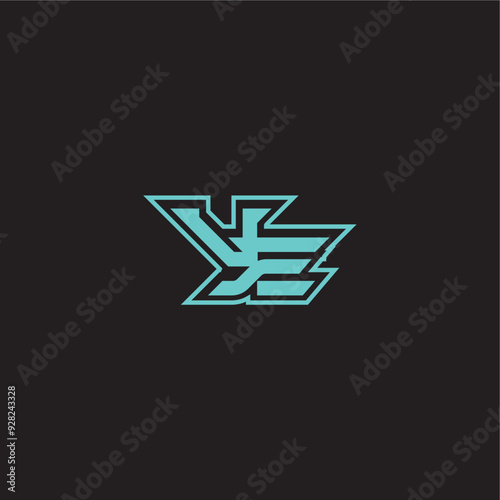 sporty and bold concept VE dynamic gaming monogram logo letter blue esport