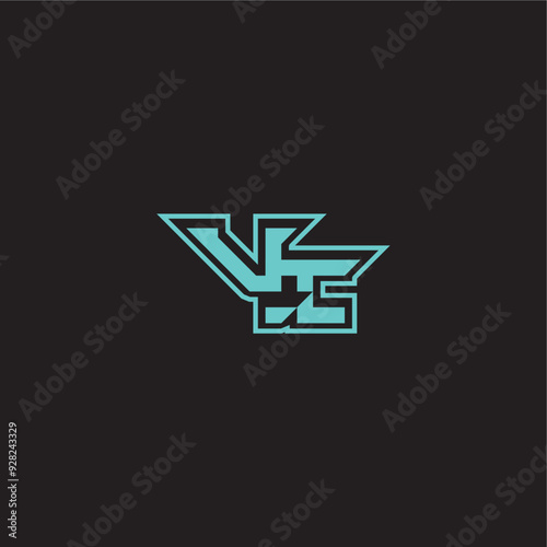 sporty and bold concept VI dynamic gaming monogram logo letter blue esport