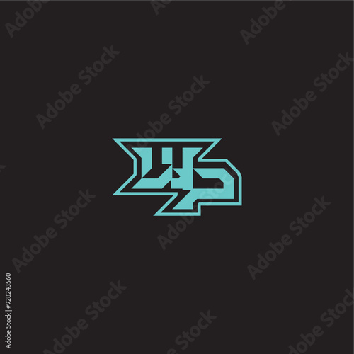 sporty and bold concept WP dynamic gaming monogram logo letter blue esport