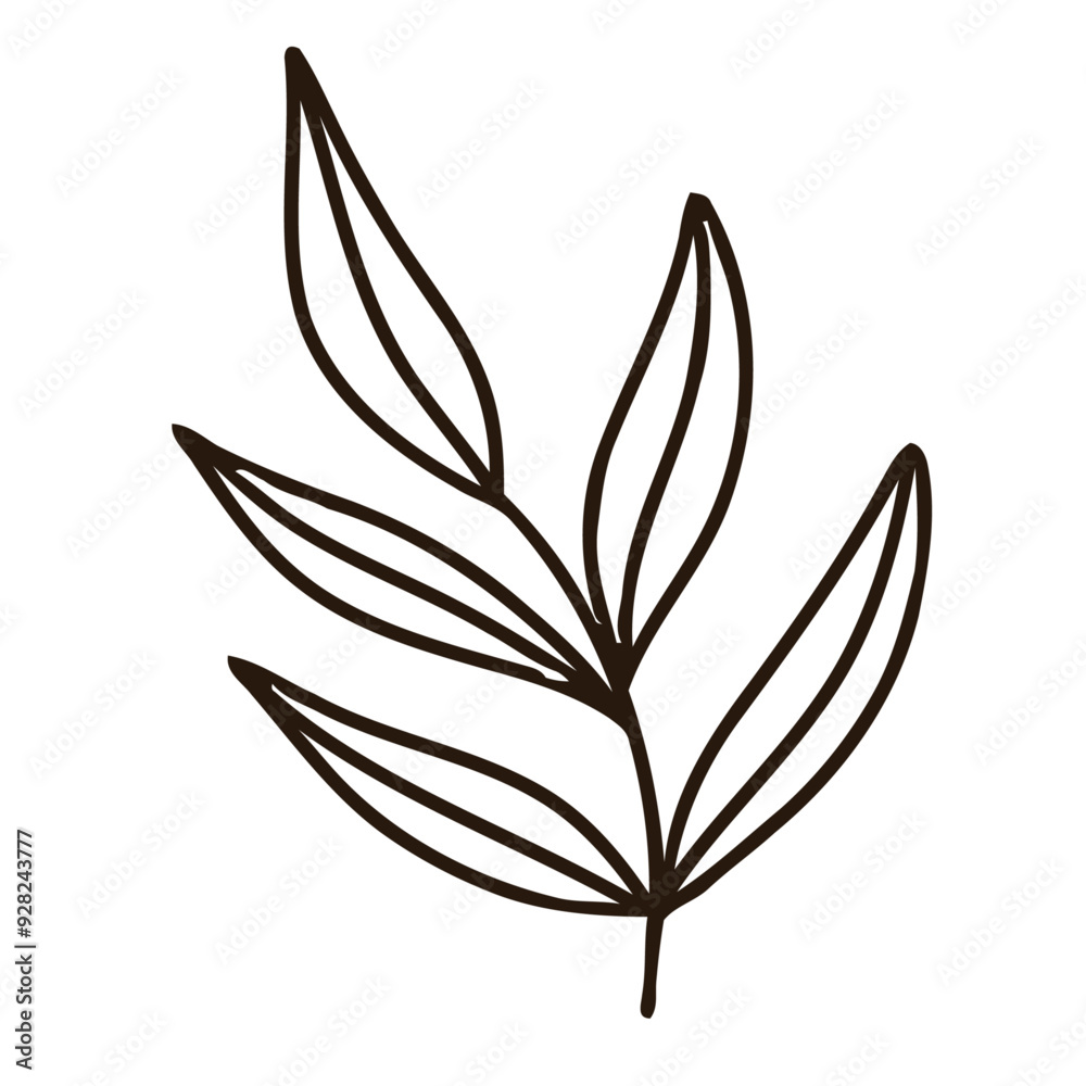 Flat design simple flower outline illustration on the white Flat design simple flower outline illustration on the white