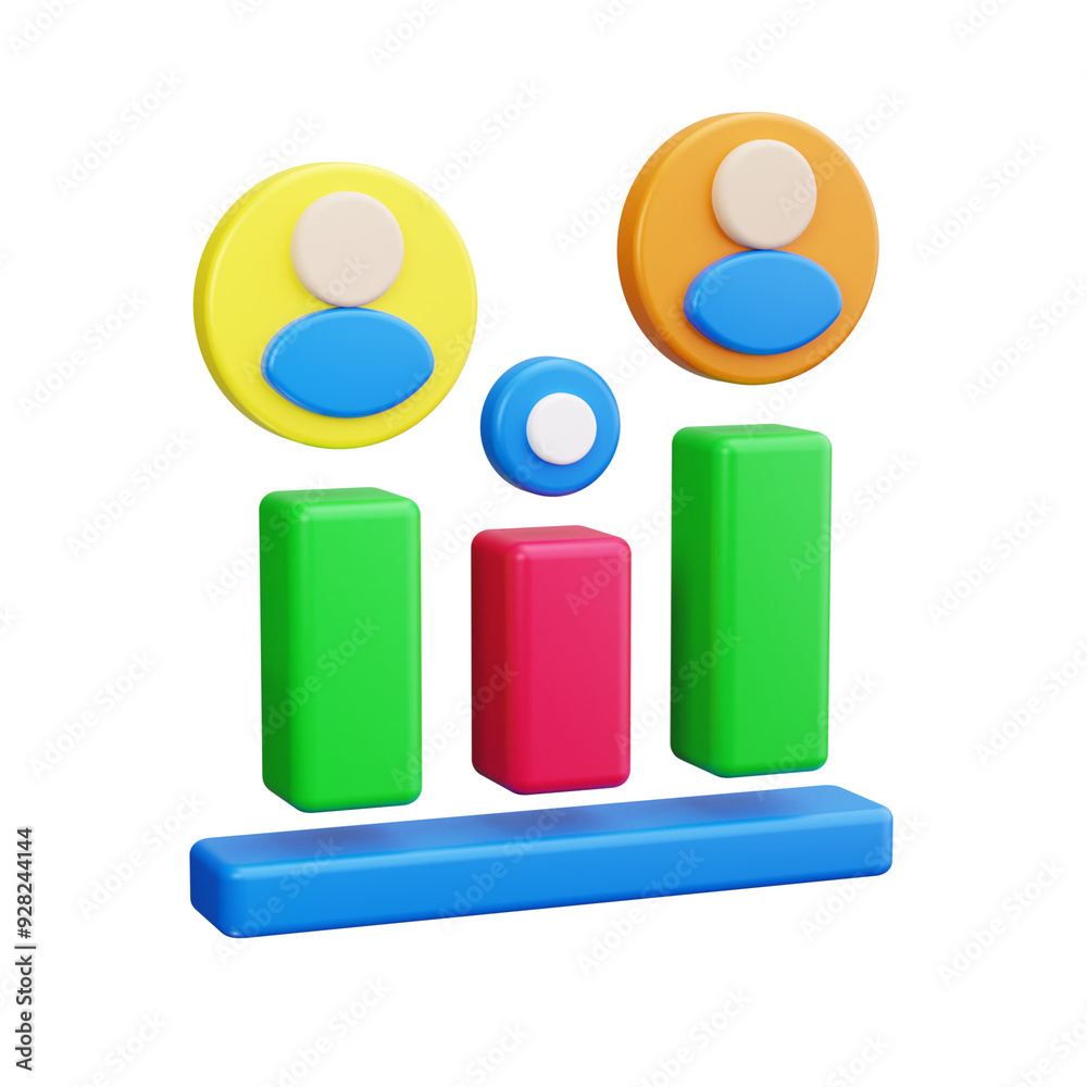graph 3d render icons graph 3d render icons