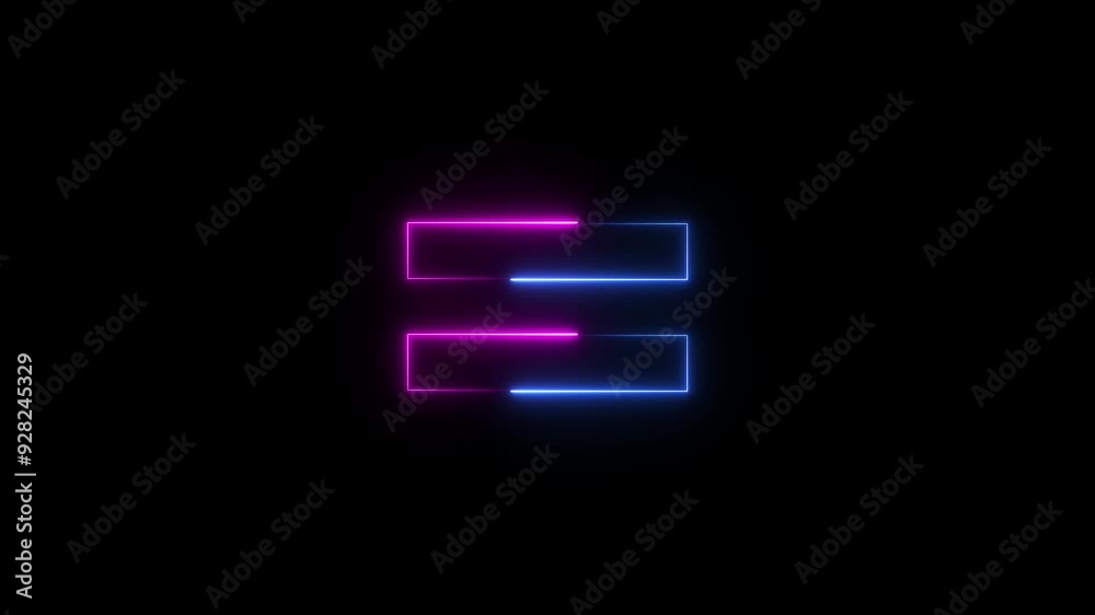 Abstract neon equal icon business animation background. Abstract neon equal icon business animation background.
