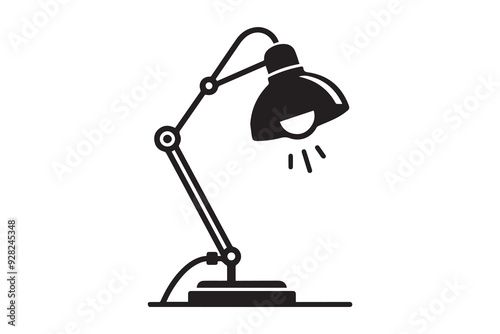 classic desk table lamp  vector illustration silhouette